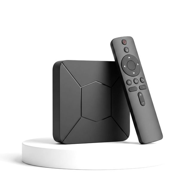 Zwarte Android TV Box met afstandsbediening