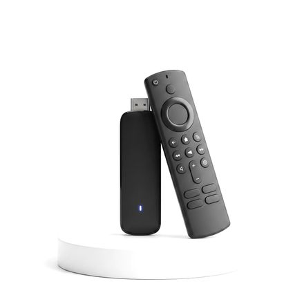 Zwarte 4K streaming stick met afstandsbediening